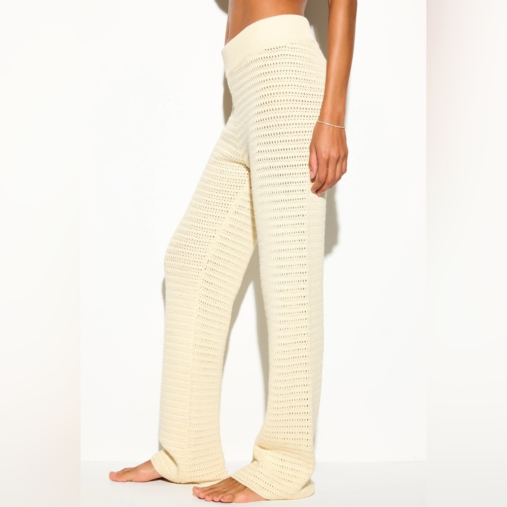NWT Spiritual Gangster Cream Halston Crochet Pant in XL / retail $128 - Picture 2 of 4